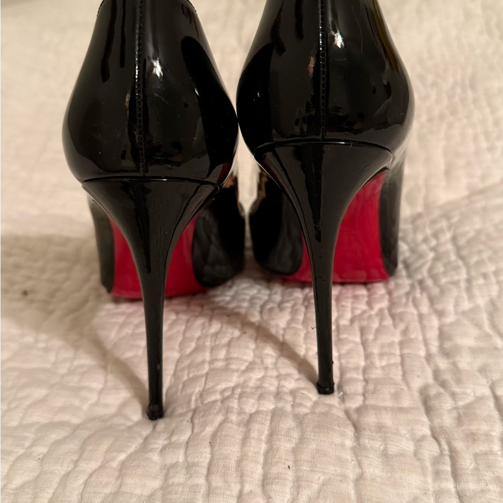 Christian Louboutin Pigalle Follies 100mm Patent Leather Black Heels size 39 EU - Picture 5 of 10